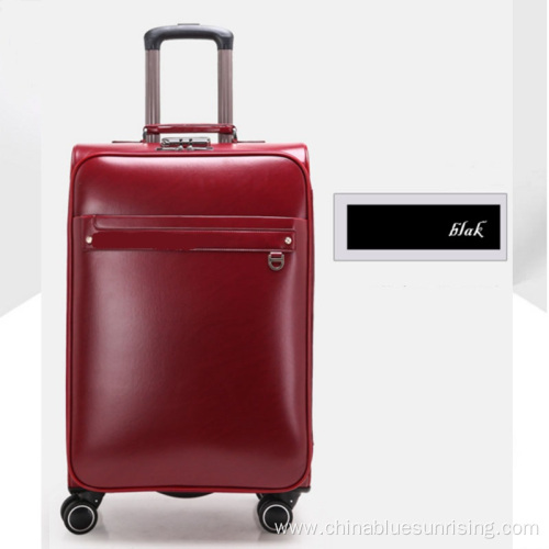 Fashion Pu leather travel business luggage suitcase